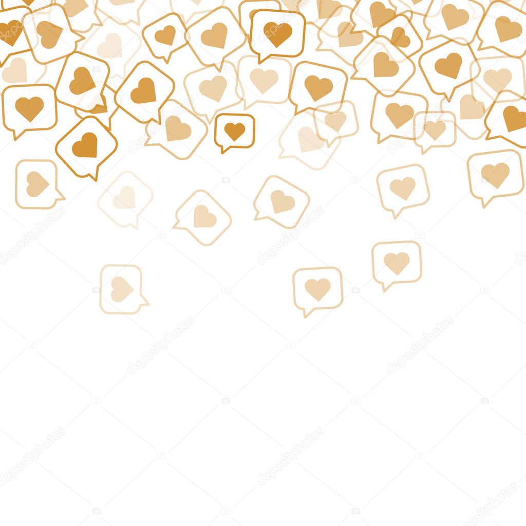 Social media likes background vector with copyspace.