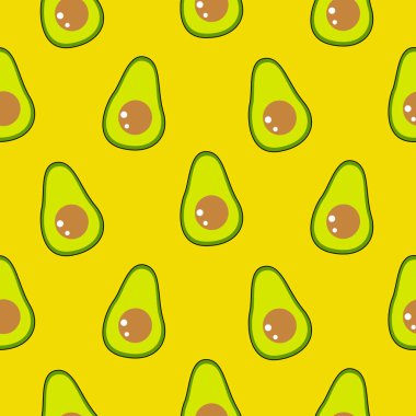 Sorunsuz meyve tasarlamak vektör. Yeşil avokado arka plan.