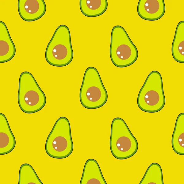 Modèle de fruits sans couture vecteur. Fond vert avocat . — Image vectorielle