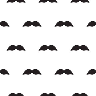 Kusursuz vektör bıyık kalıbı. Yazdırma kağıdı için Retro biçimi basit tekrar dokusu.