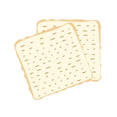 Yahudi matzah ekmek vektör çizimi. Geleneksel matzoh Pesah yemeği.