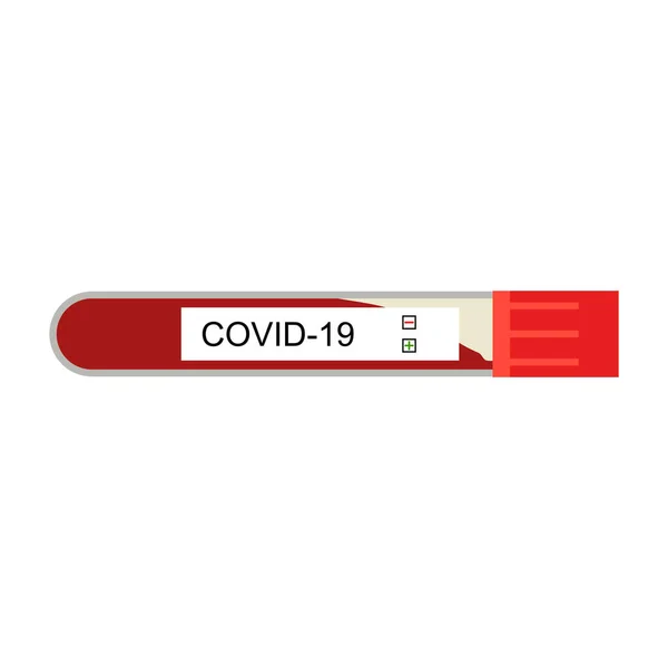 Coronavirus covid-19 Virus Bluttestsonde in einem Röhrchen. lizenzfreie Stockillustrationen