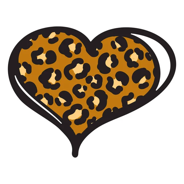 Cheetah Heart Print Vektor Objekt isoliert auf weiß. Stockillustration