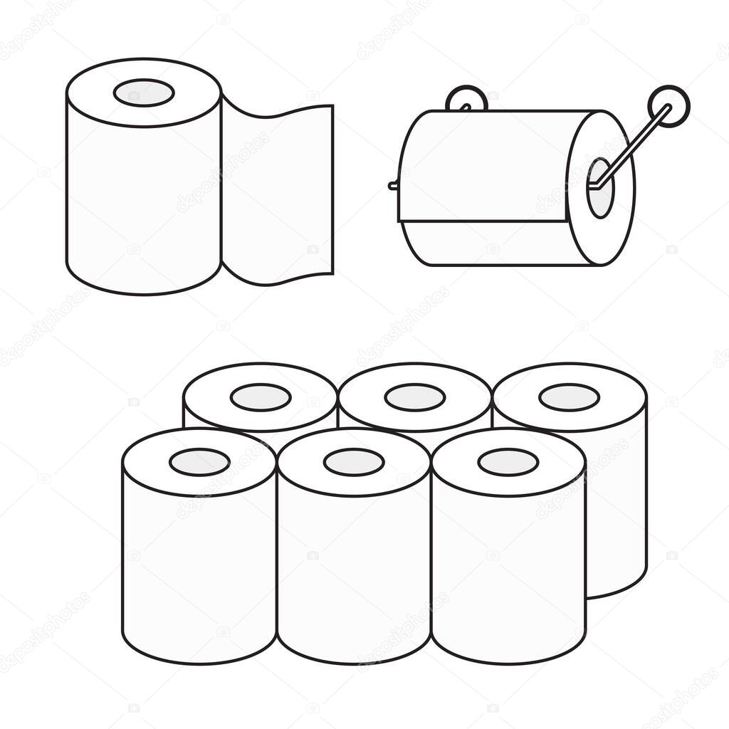 Toilet paper roll vector icon set. Toilet Paper pack.