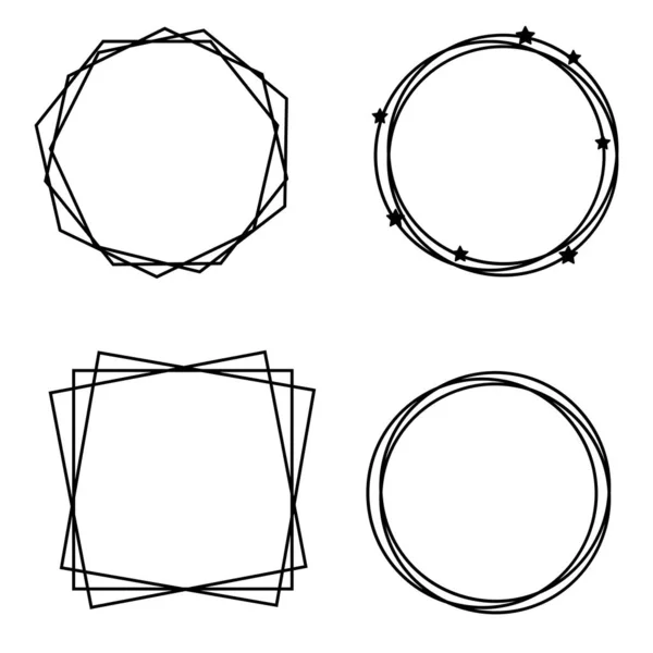 Decoratieve frame randen geometrische eenvoudige vormen. — Stockvector