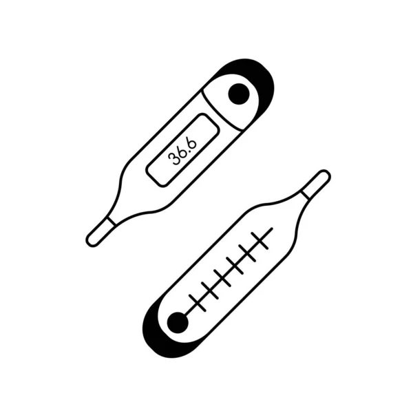 Medische thermometer omtrek pictogram vector. — Stockvector