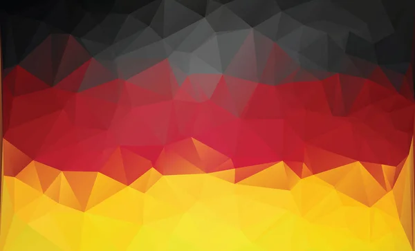 Bandiera poligonale tedesca . — Vettoriale Stock