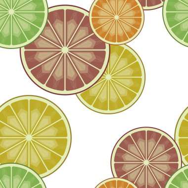 Turuncu kireç limon greyfurt dilim desen