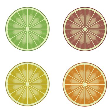 Turuncu kireç limon greyfurt dilim