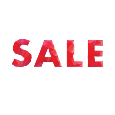 Satılık metin izole. Kırmızı etiket