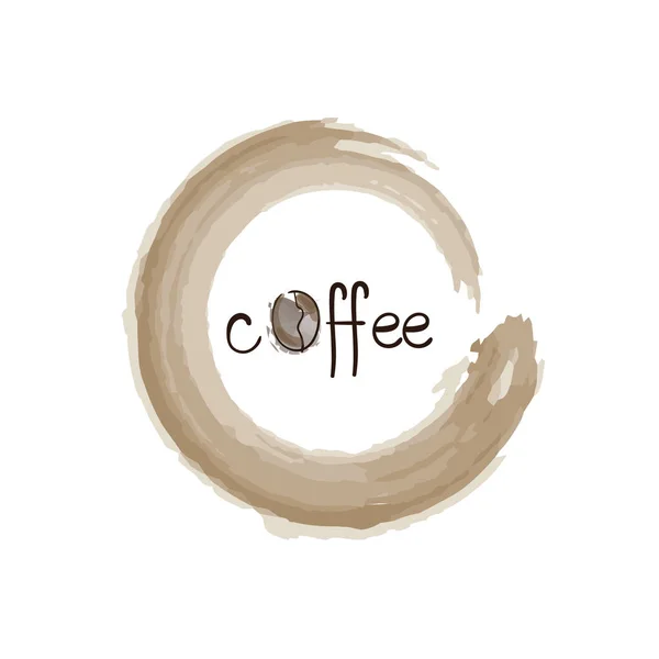 Un goccio di caffè. Logo caffè disegnato a mano — Vettoriale Stock
