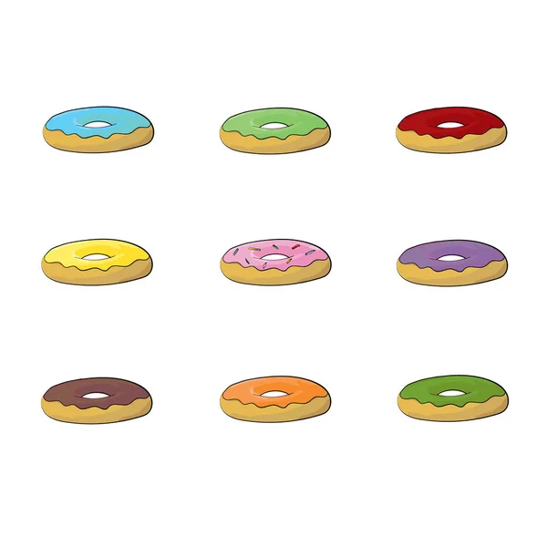 Donuts aislados. Rosquillas coloridas — Vector de stock