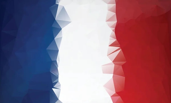 Bandera poligonal de Francia. Bajo estilo poli — Vector de stock