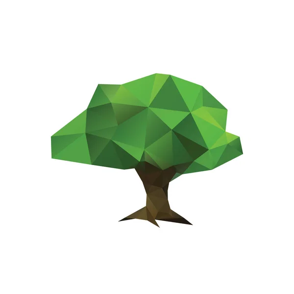 Grüner Mosaikbaum isoliert. — Stockvektor