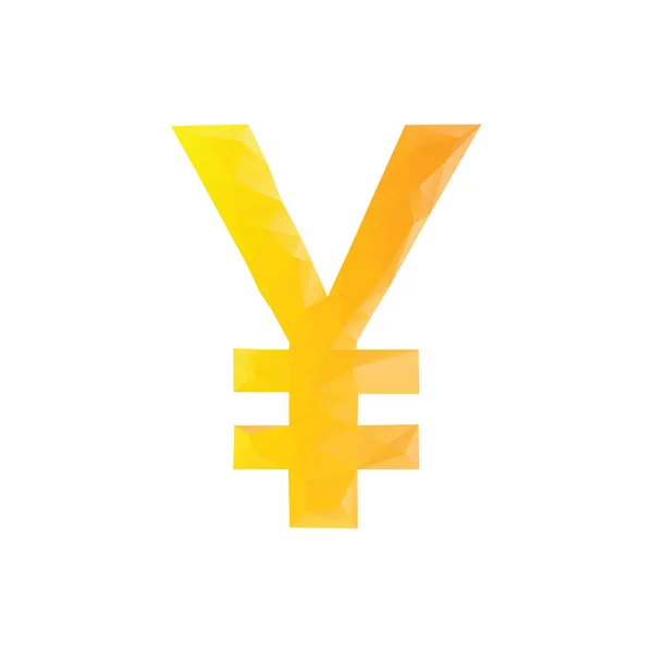 Polygonal yena sign — Stock Vector