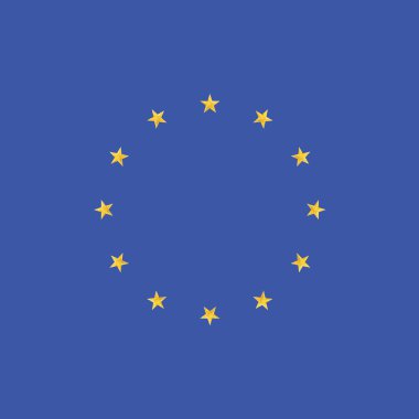 Avrupa Birliği bayrağı. Mavi arka plan üzerinde yıldız