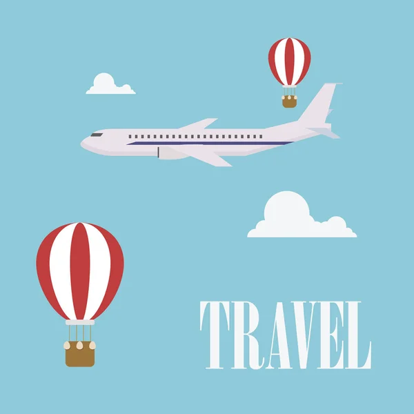 Seyahat kavramı. Düz tasarım uçak
