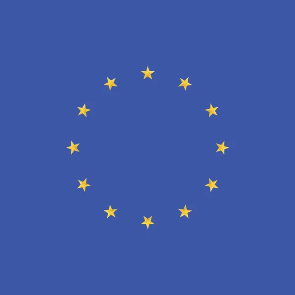 Bendera Uni Eropa. Bintang di latar belakang biru - Stok Vektor