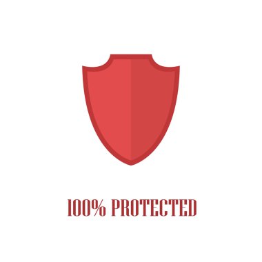 Güvenlik kalkanı izole. Kırmızı kalkan düz tasarım