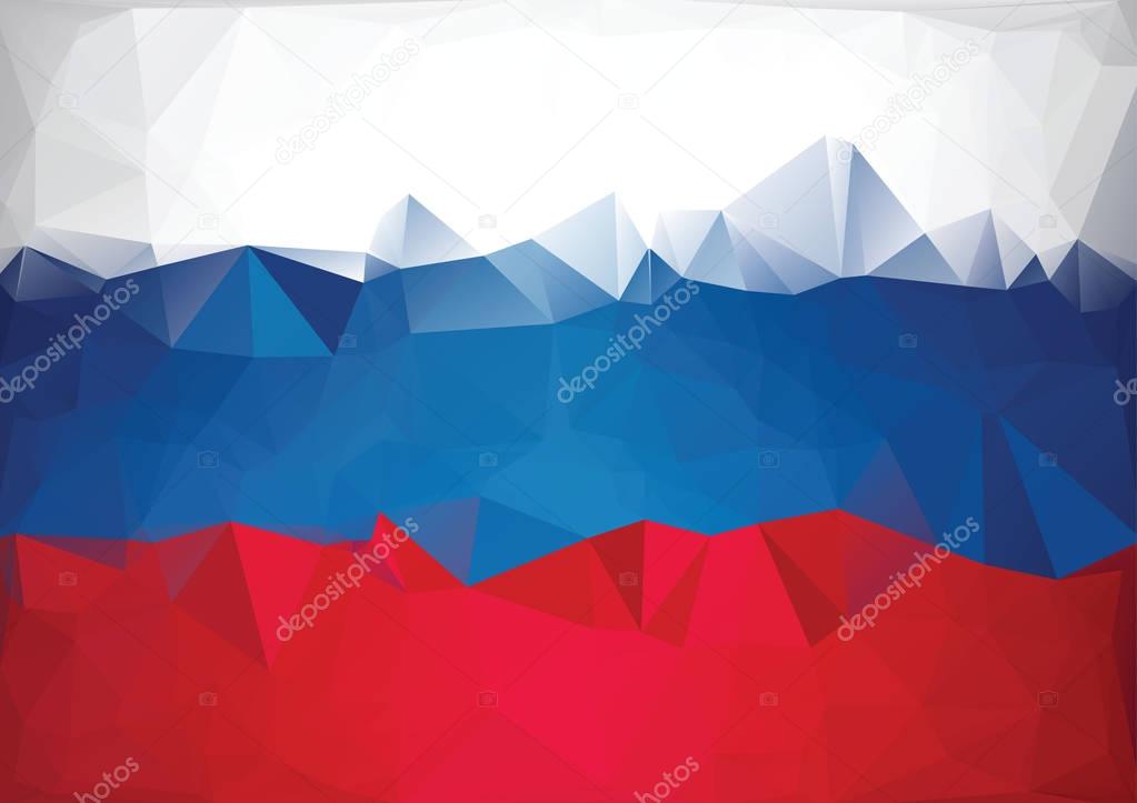 Mosaic russian flag. Low poly style