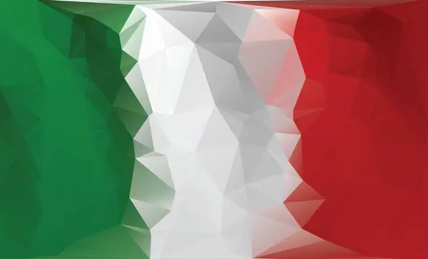 イタリアの国旗。多角形のカラフルな旗. — ストック写真
