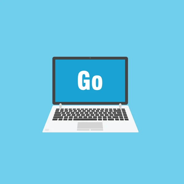 Programmazione sul computer portatile di lingua di Go — Vettoriale Stock