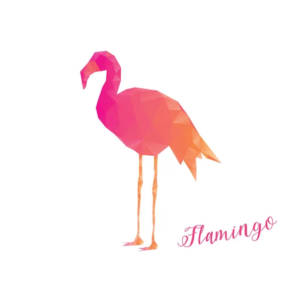 Farbenfroher Flamingo im Low-Poly-Stil. rosa Flamingo isoliert — Stockvektor