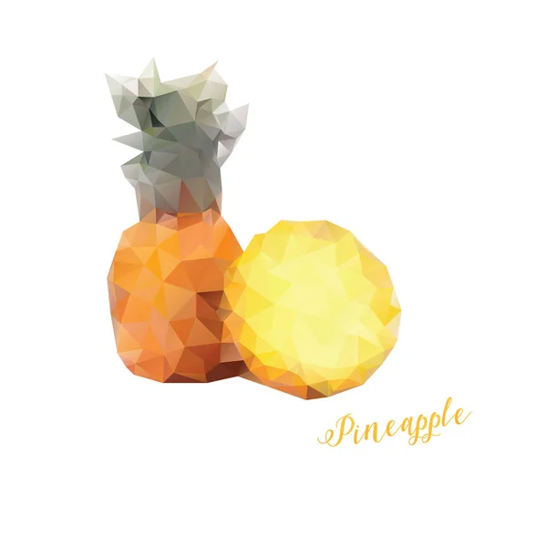 Low Poly Pinapple isoliert — Stockvektor