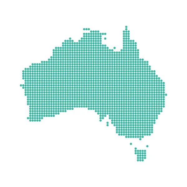 Abstract australia map dotted — Stock Vector