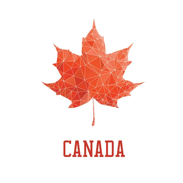 İzole düşük Poli kırmızı akçaağaç yaprağı