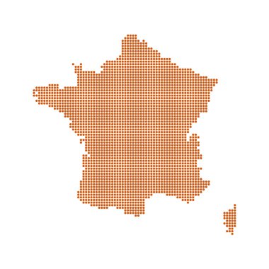 İspanya harita izole. Noktalı İspanya harita sınır