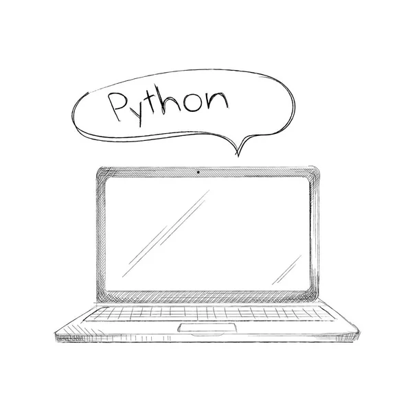 Programlama dili konsept laptop python el çekilmiş