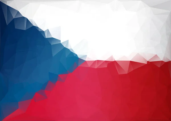 Bendera Republik Ceko dengan gaya poly rendah - Stok Vektor