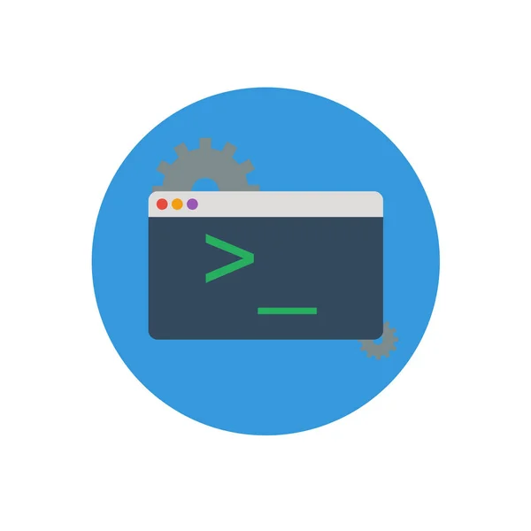 Concetto a riga di comando. Server di amministrazione. Programmazione — Vettoriale Stock
