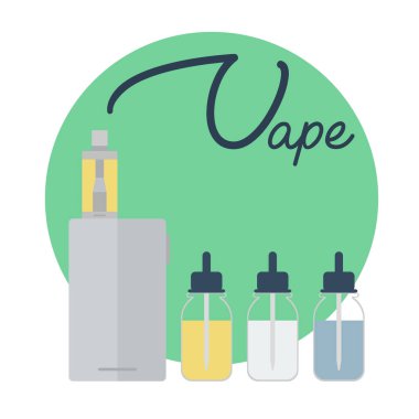 Vape Dükkanı kavramı. Vape buharı ile Buhar yazı