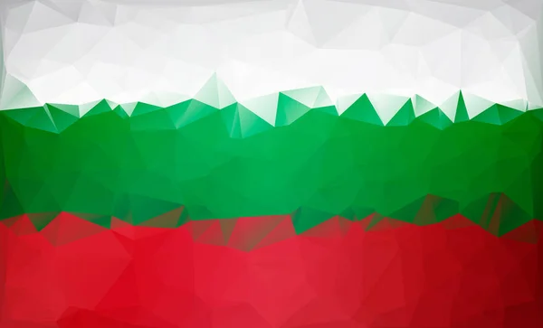 Bulgarian flag low poly. White green red flag — Stock Vector