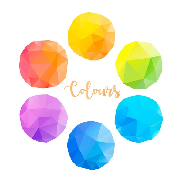 Farklı renkler ile düşük Poli daireler