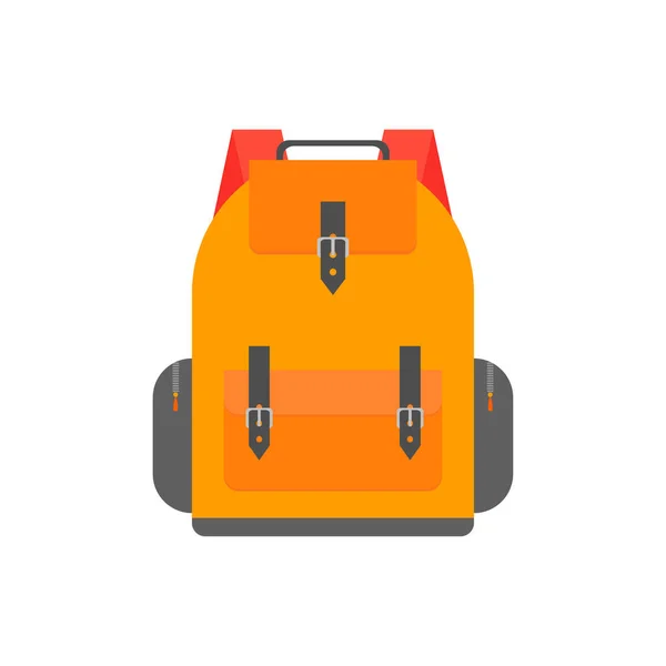 Mochila naranja para el estudio. Schoolbag diseño de ilustración — Archivo Imágenes Vectoriales