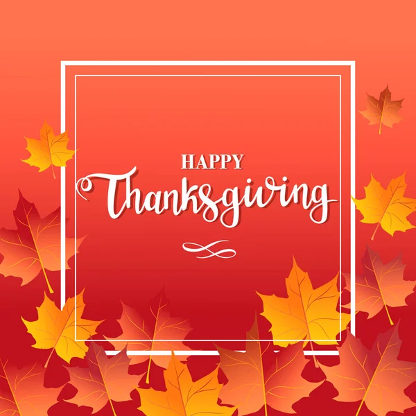 Mutlu Şükran günü kırmızı arka plan ile akçaağaç yaprakları