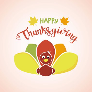 Mutlu Şükran günü kavramı. Komik renkli Türkiye afiş