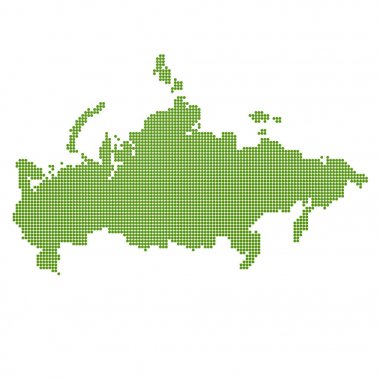 Noktalı yeşil Rusya Haritası