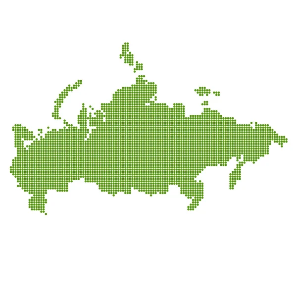 Mapa verde de Rusia punteado Vector De Stock