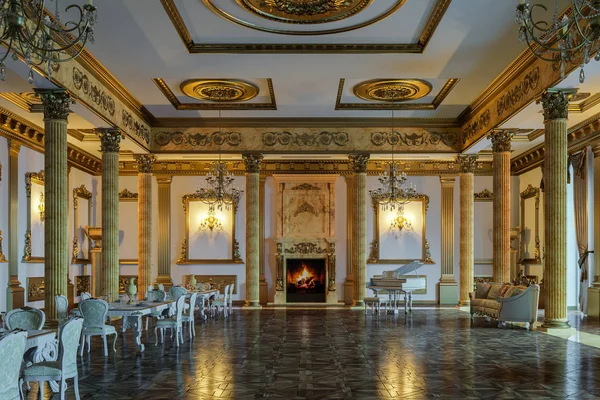 Balo salonu ve Restoran klasik tarzı. 3D render.