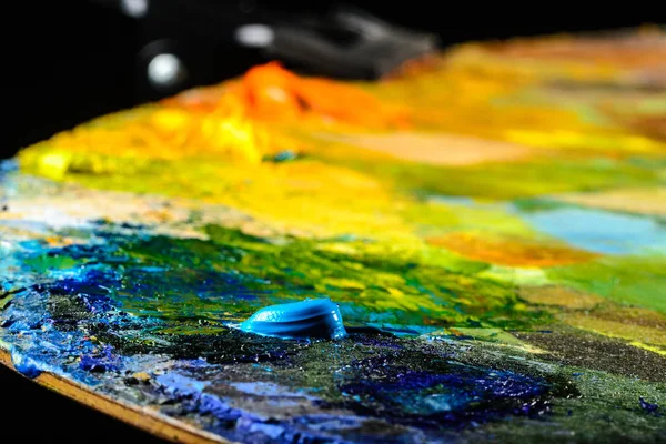Pinturas a óleo de arte tiro close-up — Fotografia de Stock