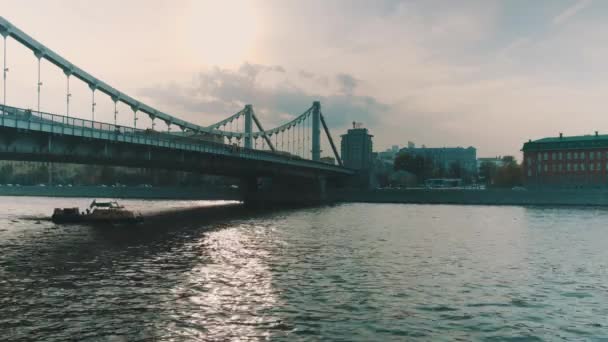 Moscow Crimean Vallen Och Bridge Varm Maj Kväll — Stockvideo