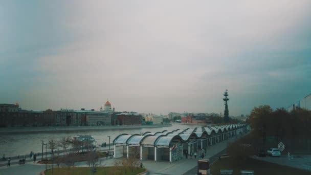 Moscovo Embarque Ponte Crimeia Quente Maio Noite — Vídeo de Stock