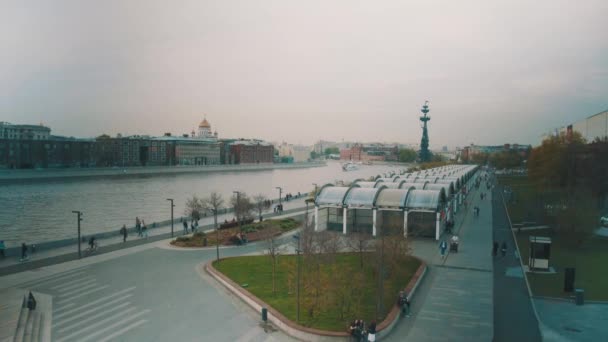 Moscow Crimean Böschung Und Brücke Warmer Maiabend — Stockvideo