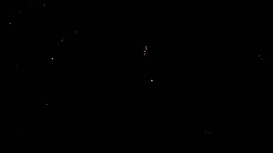 Gece gökyüzünde neşeli havai fişekler