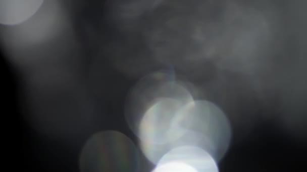 Переміщення Боке Дефокус Розмивання Миготливе Світло Чорному Тлі — стокове відео