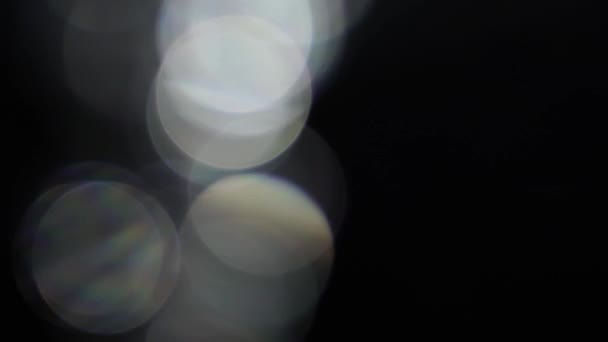 Spostamento Bokeh Sfocatura Sfocatura Luce Lampeggiante Sfondo Nero — Video Stock